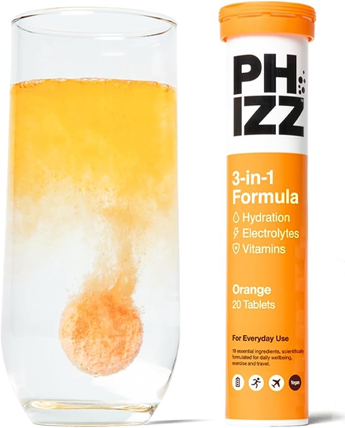 Phizz Electrolytes, Multivitamin & Hydration Tablets - 20 Effervescent Rehydration Tablets - 18 Vitamins & Minerals, Vitamin C, Vegan, Vegetarian & Low Calorie