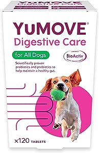 YuMOVE Digestive Care for All Dogs | Previously YuDIGEST | Probiotics for Dogs with Sensitive Digestion, All Ages and Breeds | 120 Tablets