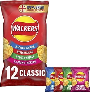 Walkers Crisps Classic Variety Multipack Crisps, 12x25g