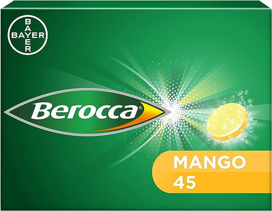 Berocca Vitamin C Effervescent Mango Flavour Tablets, Pack of 45