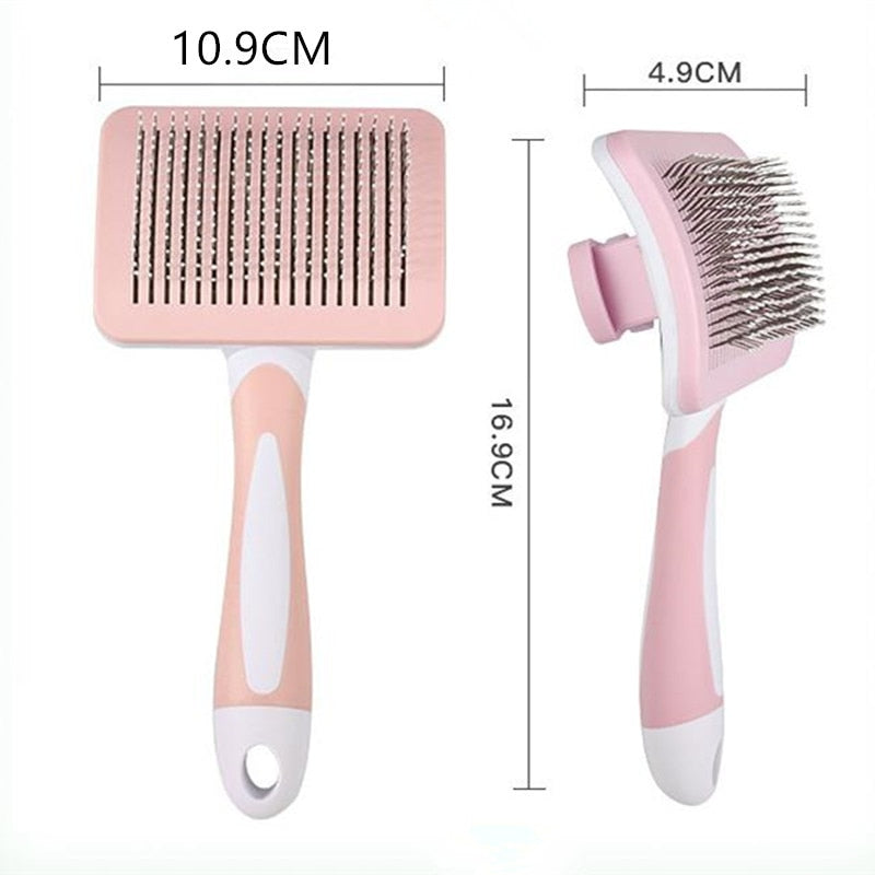 Cat Comb One-click Cat Brush Automatic Pet Hair Remover Pet Grooming Open Knot Comb for Cats Grooming Handle Brush Pet Supplies