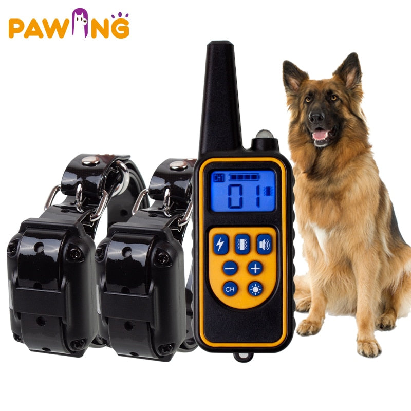800m Electric Dog Training Collar Pet Remote Control Waterproof Rechargeable with LCD Display for All Size Vibration Sound